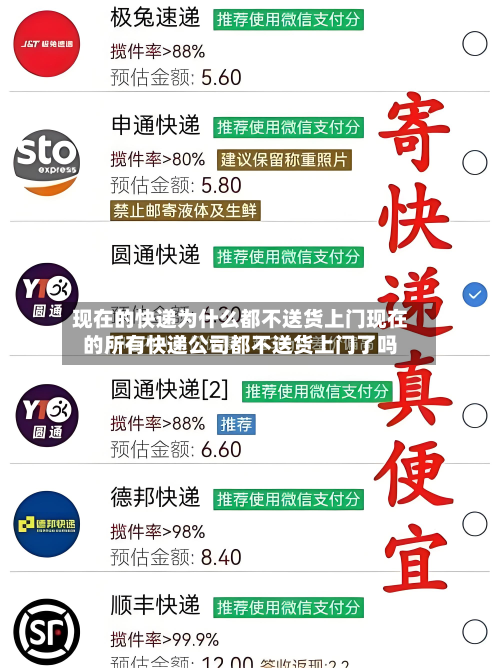 现在的快递为什么都不送货上门现在的所有快递公司都不送货上门了吗